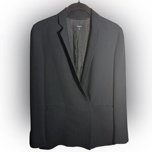 Madewell Lycée Drapy Classy Deep Navy Hidden Button Up Blazer Size 2